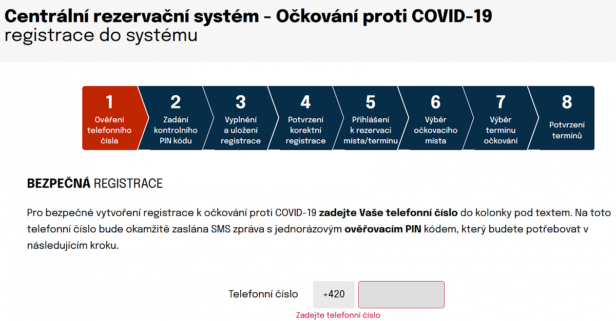 Registrace fungují, jen je nutné vyčkat delší dobu na bezpečnostní PIN