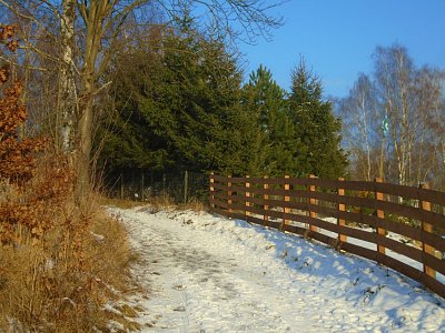 Vzhůru kolem plotu.