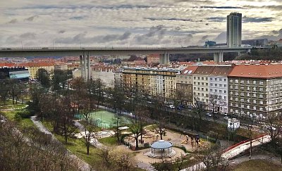 Výhled z Bastionu na Nuselský most