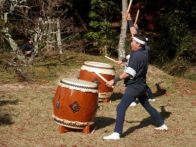 Japonský ostrov Šikoku v purpurové barvě podzimu